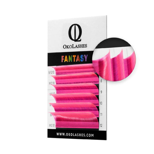 Lash Extensions NEON Pink MIX - OKO LASHES - 6 Reihen