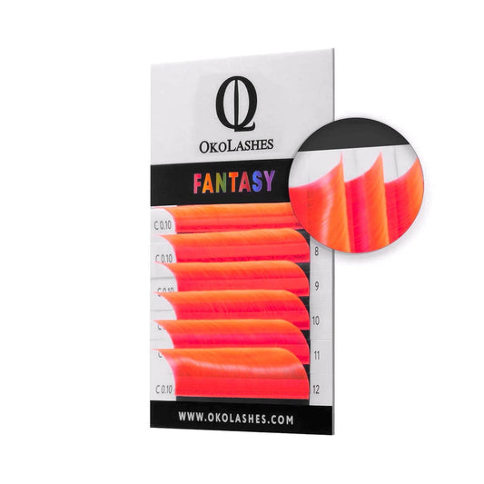Lash Extensions NEON Rot MIX - OKO LASHES - 6 Reihen